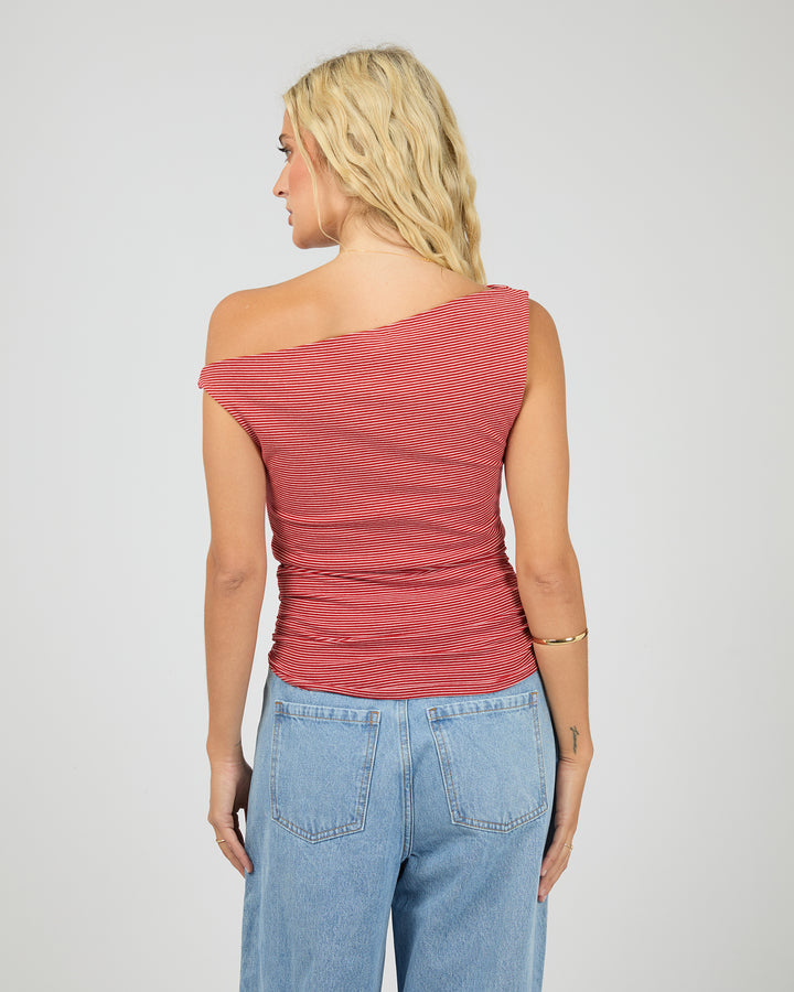 Kylie Stripe Top Red