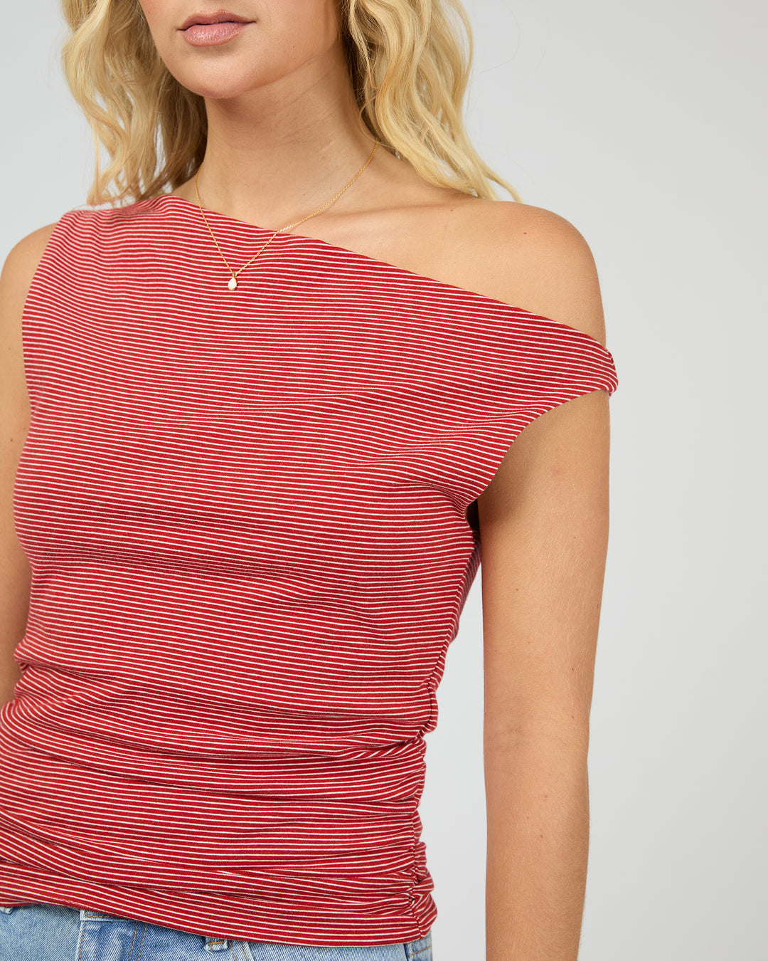 Kylie Stripe Top Red