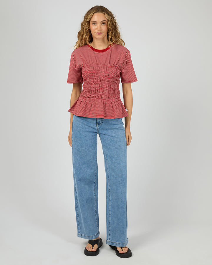 Lipa Stripe Tee Red