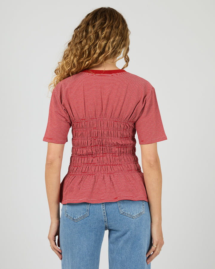 Lipa Stripe Tee Red
