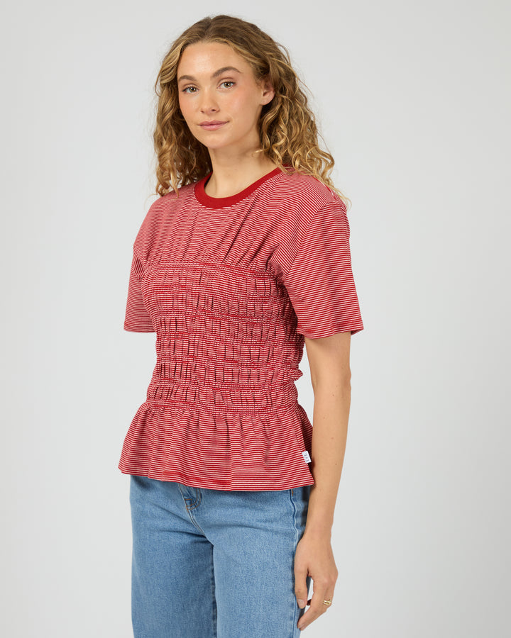 Lipa Stripe Tee Red