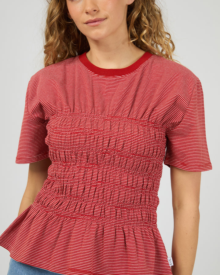 Lipa Stripe Tee Red