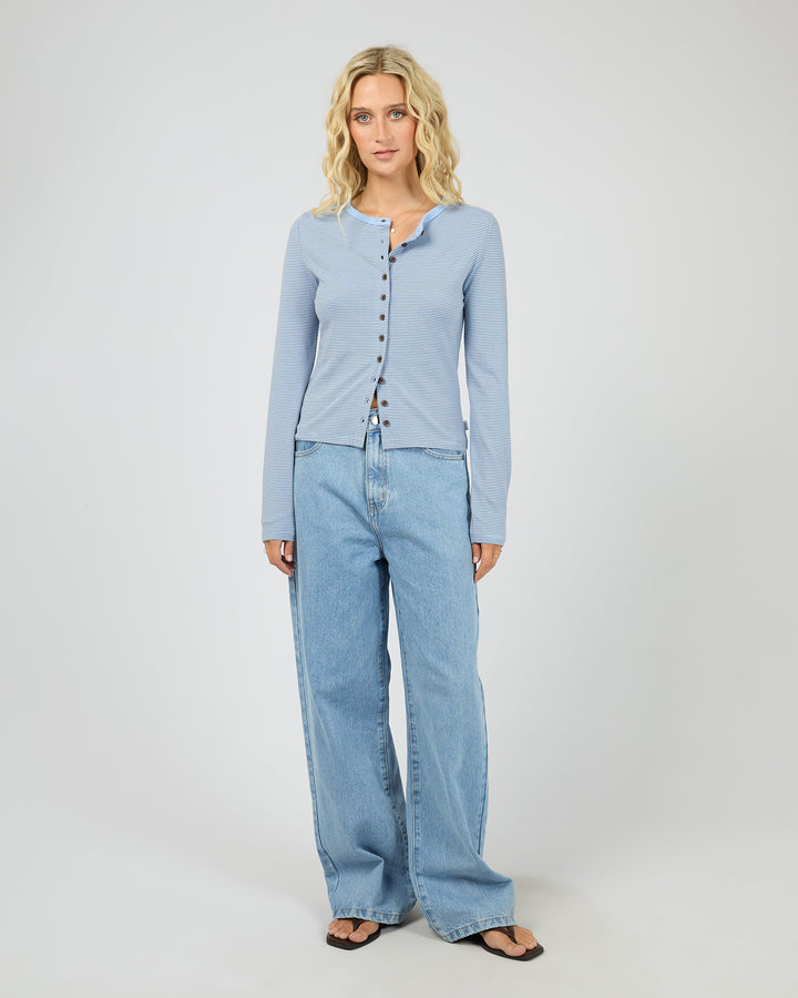 Sami Stripe Long Sleeve Top Blue