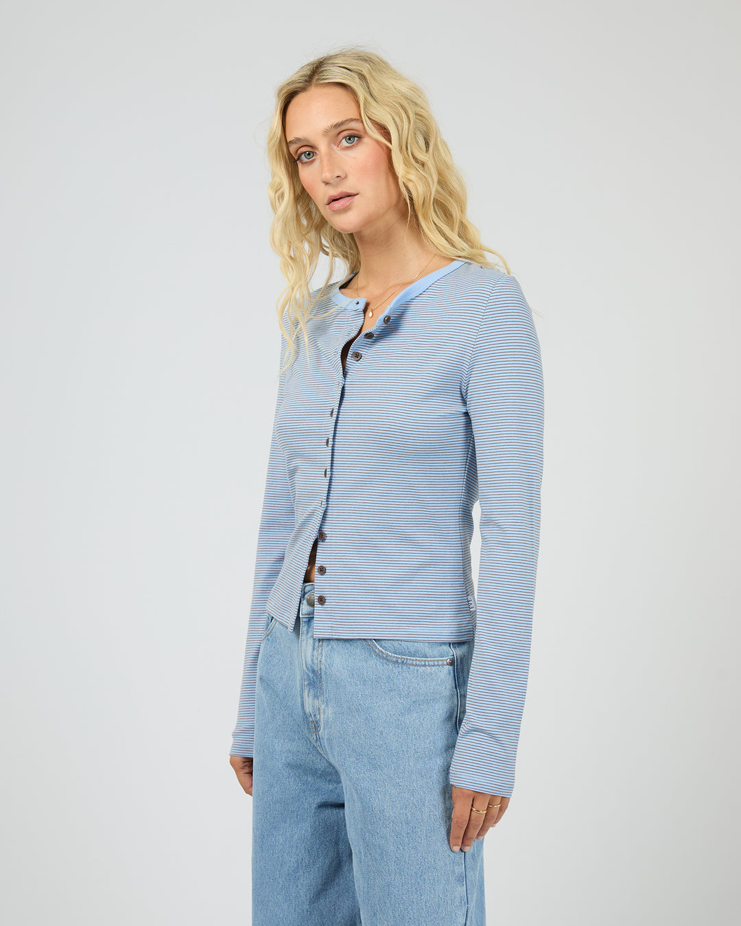 Sami Stripe Long Sleeve Top Blue