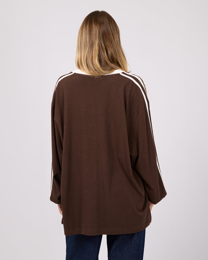 Zulu V-Neck Long Sleeve Tee Brown