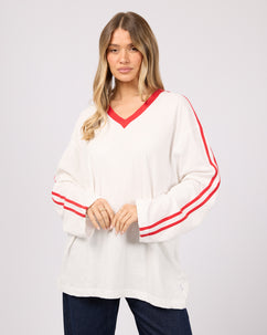 Zulu V-Neck Long Sleeve Tee Vintage White