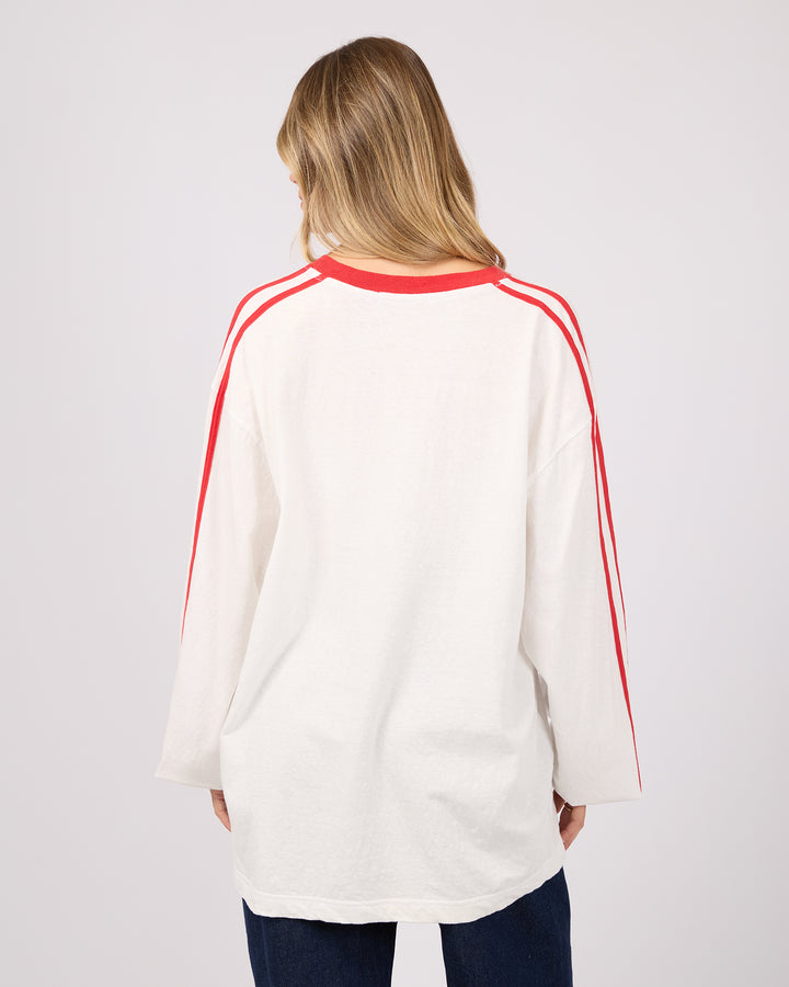 Zulu V-Neck Ls Tee Vintage White
