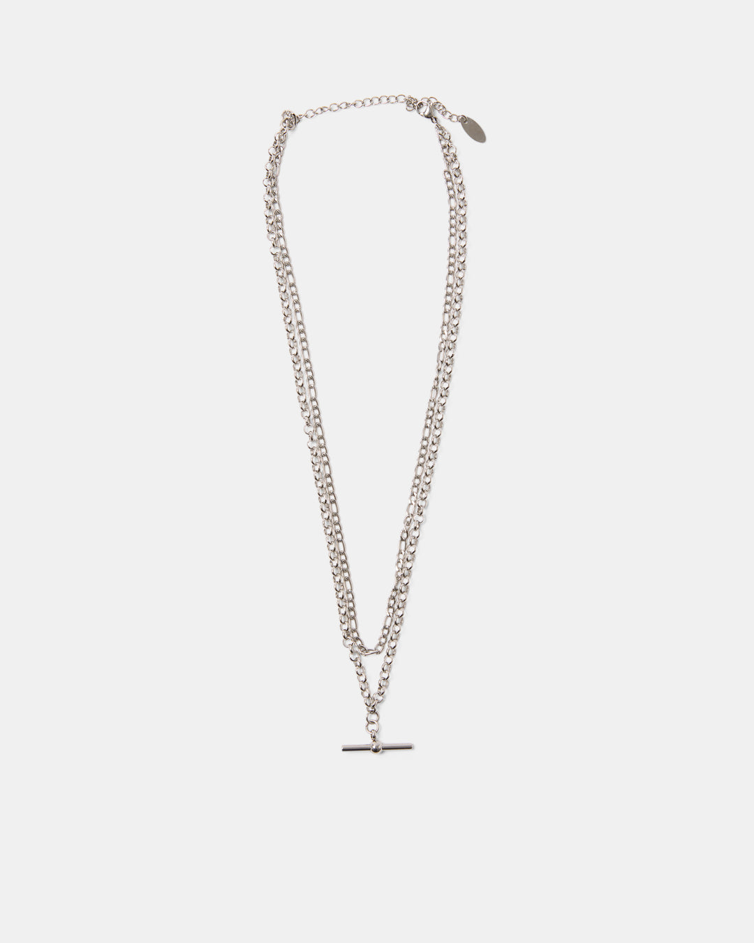 Oda Layered Necklace Silver - Rhod Plated