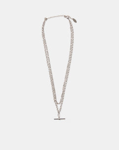 Oda Layered Necklace Silver - Rhod Plated