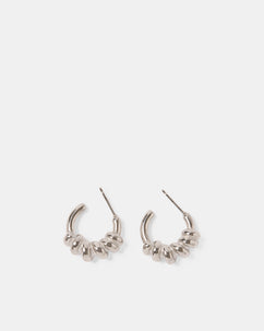 Mea Huggie Earring Silver - Rhod Plated