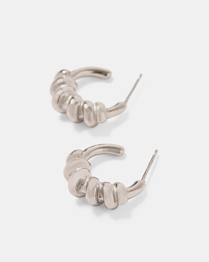 Mea Huggie Earring Silver - Rhod Plated