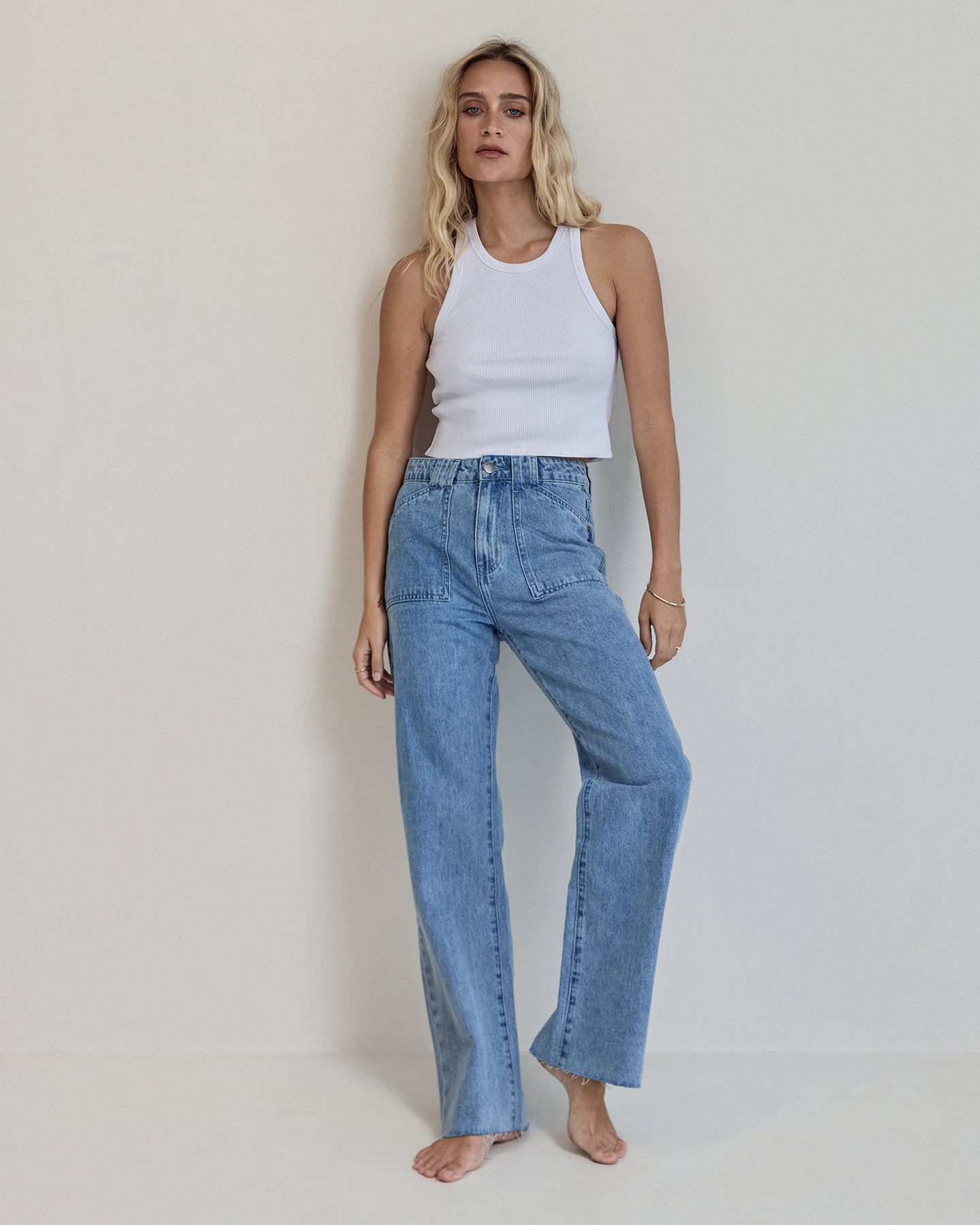 【YOURNUS】Becca Long Wide Denim Pants Becca Pant Light Blue – All About Eve Clothing