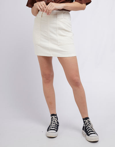 Belle Cord Skirt Vintage White