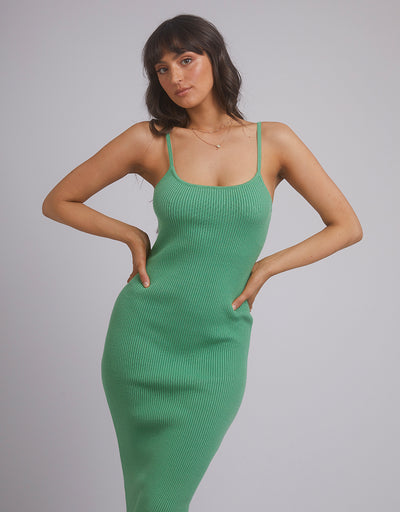 Greta Knit Midi Dress Light Green