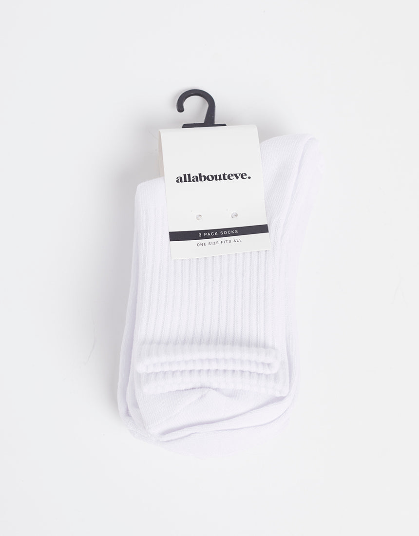 Aae Ankle Socks 3 Pack White