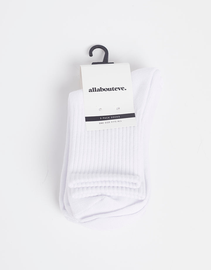 Aae Ankle Socks 3 Pack White