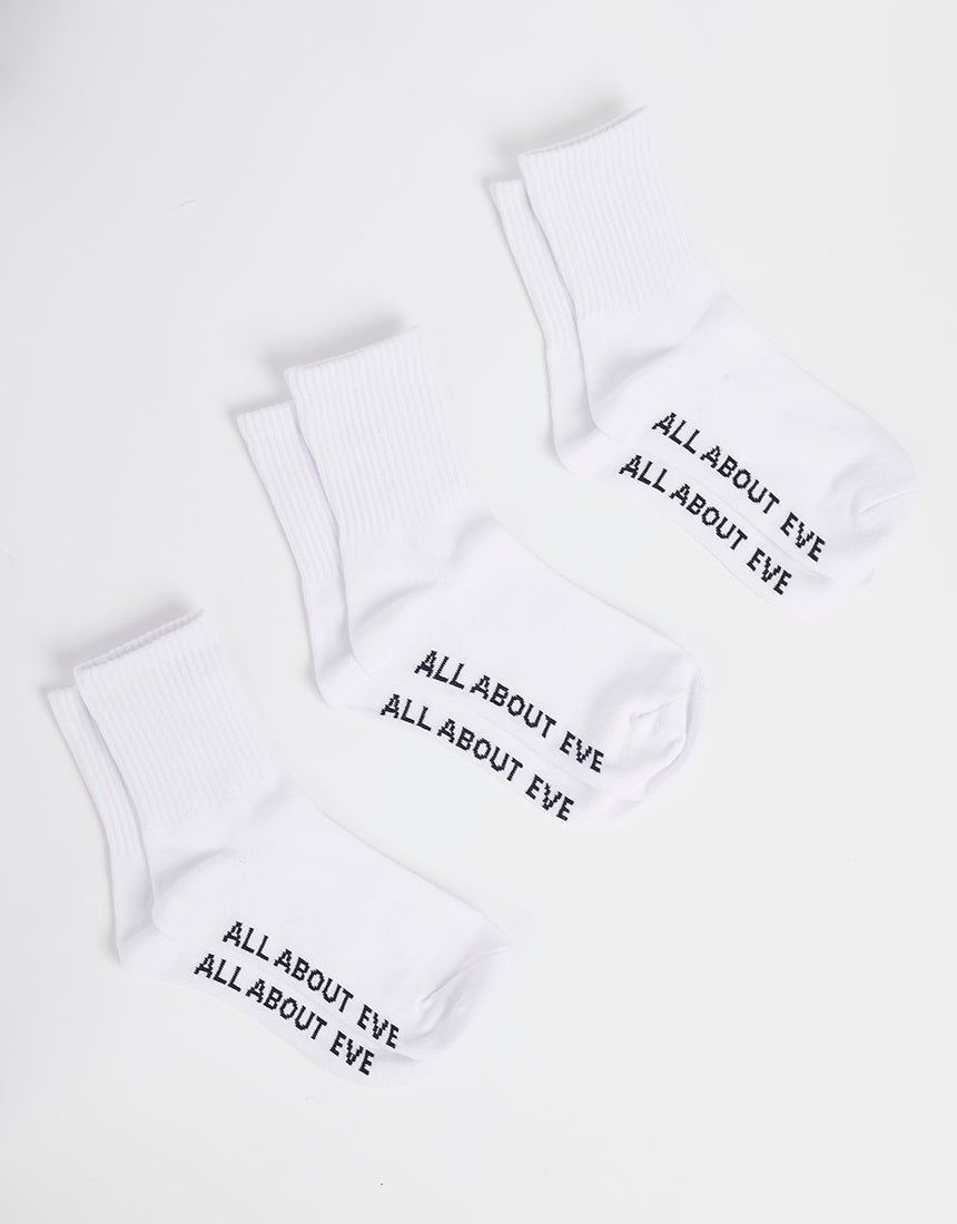 Aae Ankle Socks 3 Pack White
