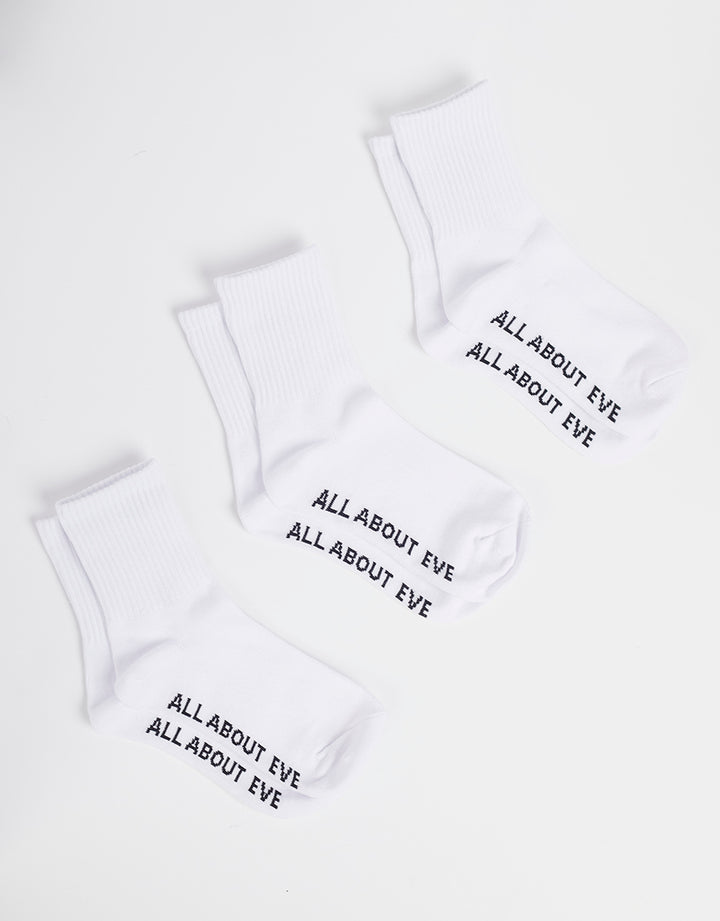 Aae Ankle Socks 3 Pack White