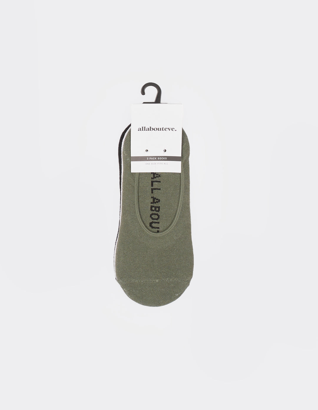 Aae 3 Pack Sockettes Khaki, Black & White