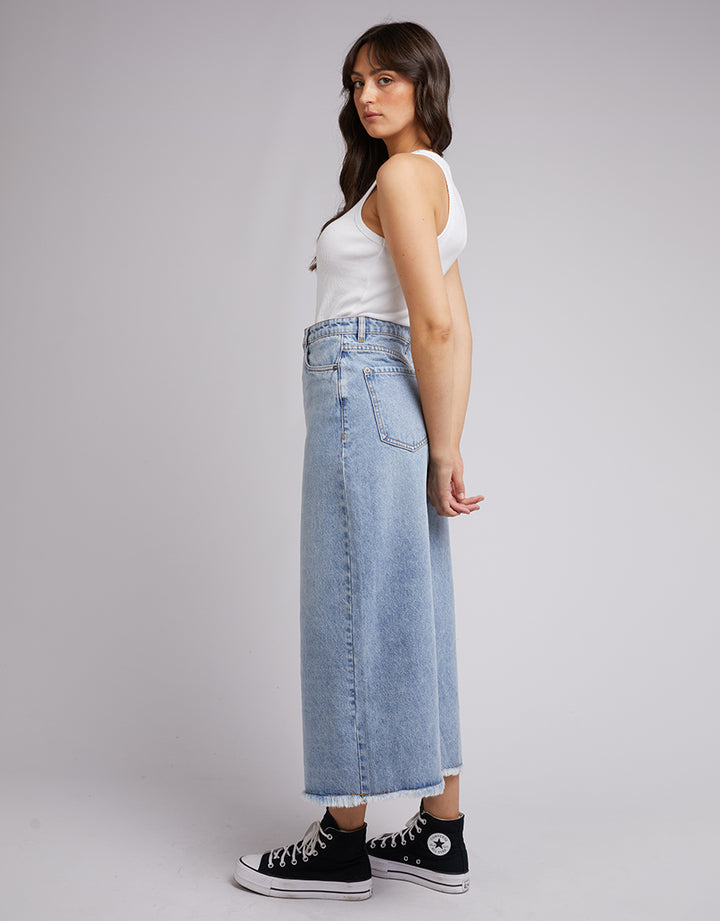 Ray Denim Maxi Skirt Light Blue