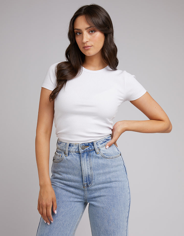 Eve Rib Baby Tee White