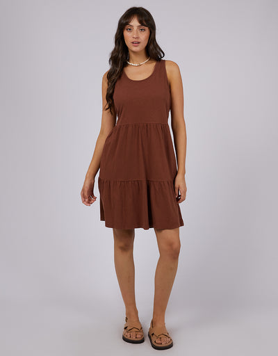 Linen Mini Dress Brown