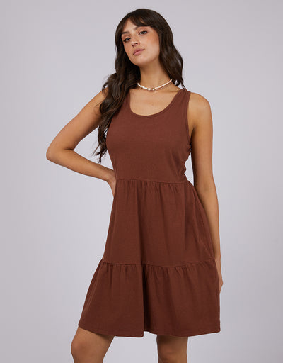 Linen Mini Dress Brown